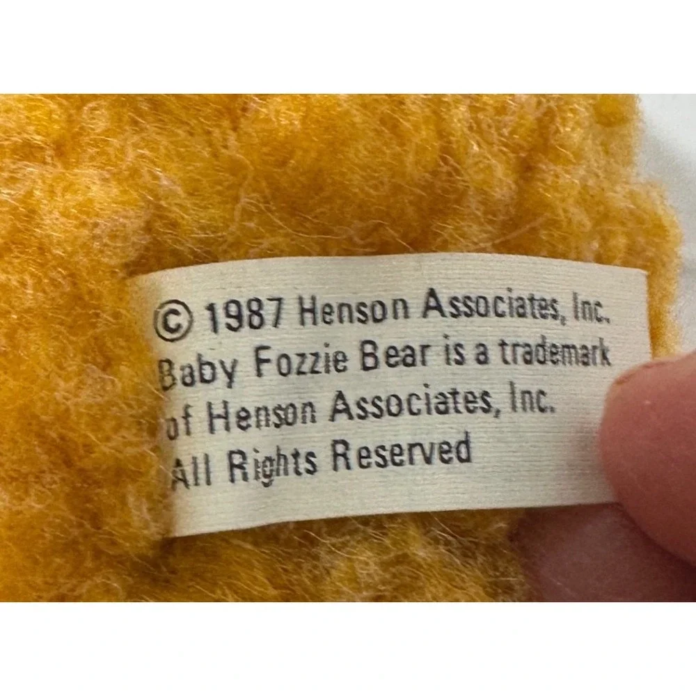 Vintage 1987 Muppet Babies Baby Fozzie Bear Plush Henson‎ Associates Orange 7